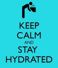 Keep Calm and Stay Hydrated motivational graphic
